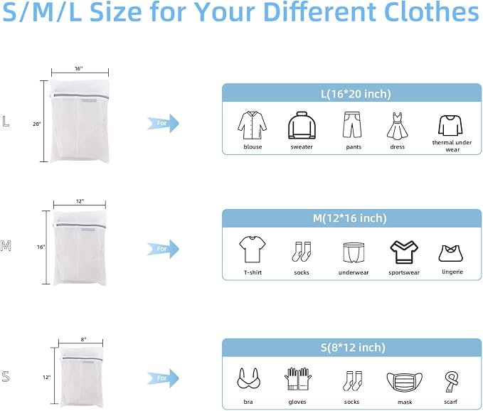 GOGOODA Mesh Laundry Bags for Delicates Durable Protective Wash Bags | Travel - Image 3