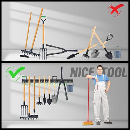 SWANLAKE Plastic 64 Inch Adjustable Storage System, Wall Mounted Hooks Tool - Image 6
