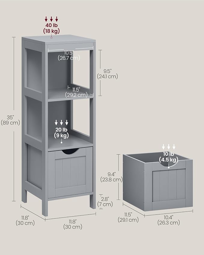VASAGLE Storage Cabinet, Storage Organizer Rack Stand - Image 3