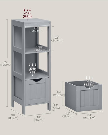 VASAGLE Storage Cabinet, Storage Organizer Rack Stand - Image 3