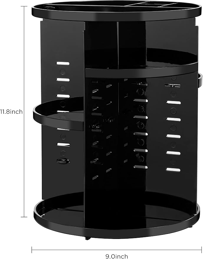 HBlife 360 Rotating Makeup Organizer Adjustable Carousel Large Capacity - Image 3