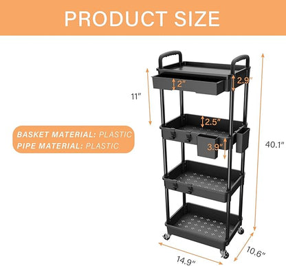 4 Tier Rolling Utility Cart - Image 5