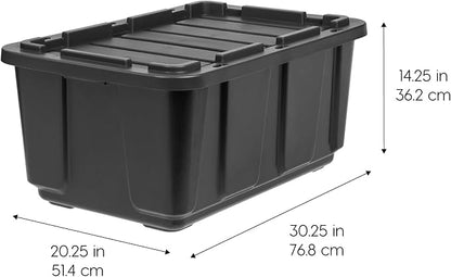 IRIS USA 27 Gallon Heavy Duty Truck Bed Toolbox Storage Tote Bins - Image 2
