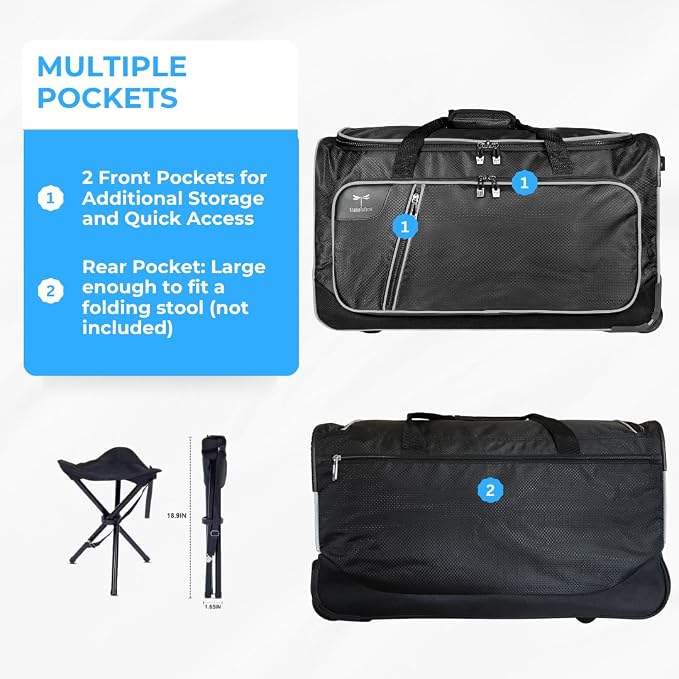 Travolution Dance Bag with Garment Rack, 24 Inch Rolling Duffel With Wheels - Image 9