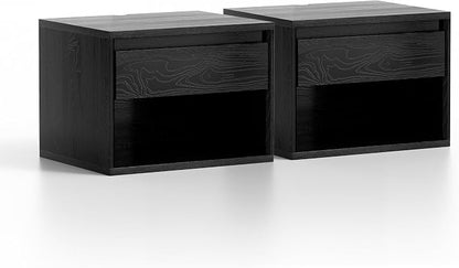 Mid Century Modern Floating Nightstand Set of 2, Wall Mounted End Table - Image 6