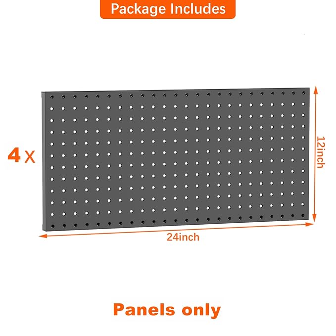 TORACK 4-Pack 12x24 inch Metal Pegboard Panels - Image 4