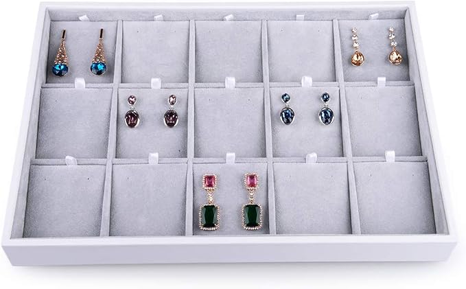 Oirlv Velvet Jewelry Organizer Trays Stackable Showcase Jewelry Display Storage by Oirlv