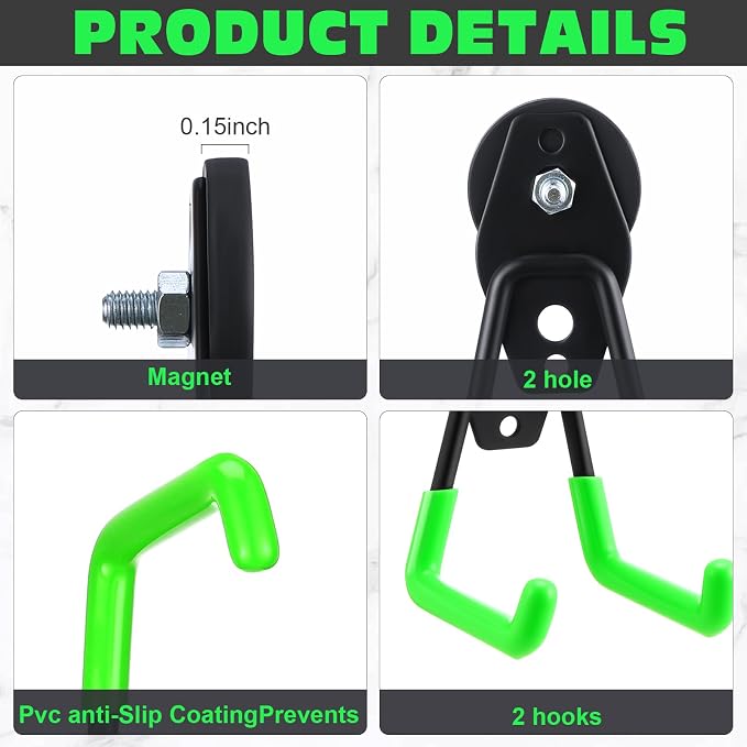 Landhoow Large Magnetic Hooks Heavy Duty Garage Magnet Hooks Strong Storage - Image 4