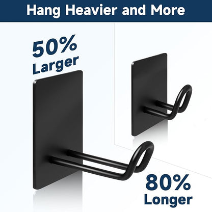 Self Adhesive Hooks Heavy Duty, Large Stainless Steel Towel Hooks, No Drill - Image 2
