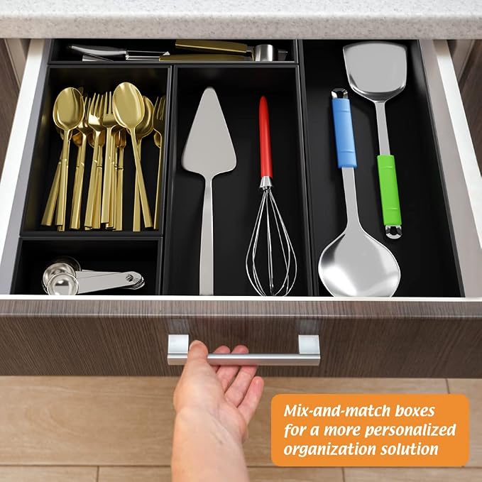 Black Bamboo Drawer Organizer - Image 2
