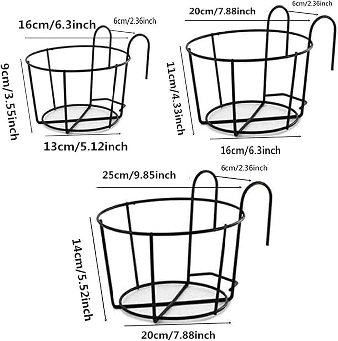 4 Pack Hanging Planters for Railings Rail Planter Hanging Baskets Flower Pot - Image 3