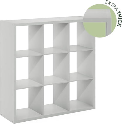 Furinno Cubicle Open Back Decorative Cube Storage Organizer, Light Grey | 14.6" - Image 8