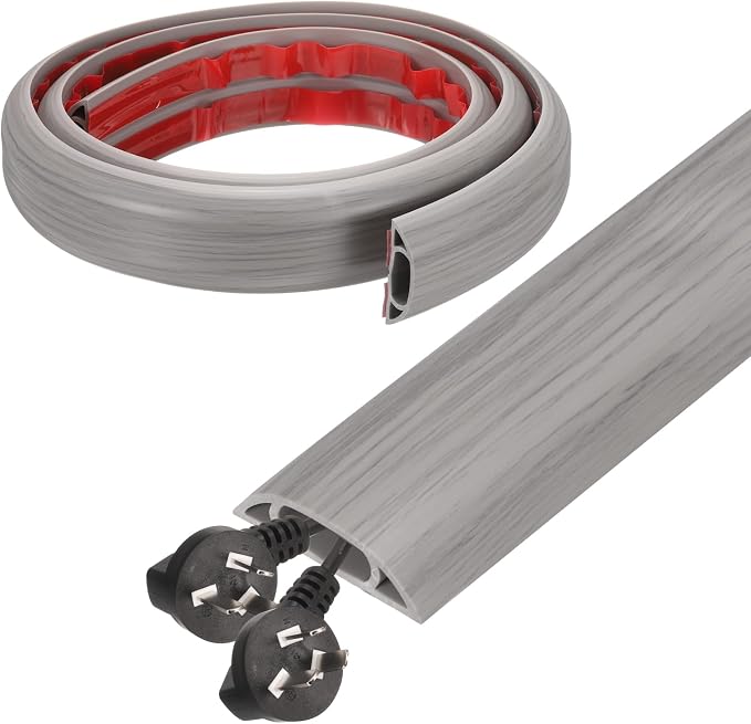 HARFINGTON 4ft Cord Cover Floor W0.6 x H0.33 Inner Channel PVC Hide Extension by HARFINGTON