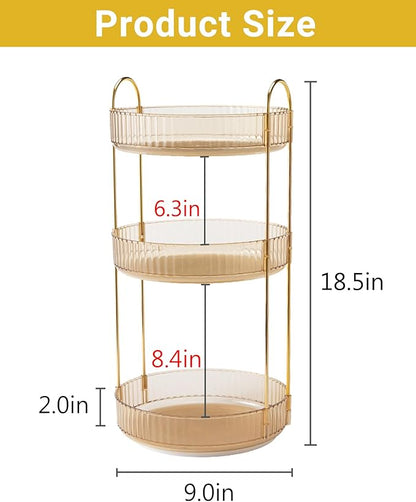 360 Rotating Makeup Organizer for Vanity, 3 Tier Large Capacity Vanity Storage - Image 2