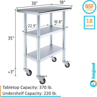 AmGood Stainless Steel Work Table - Image 3