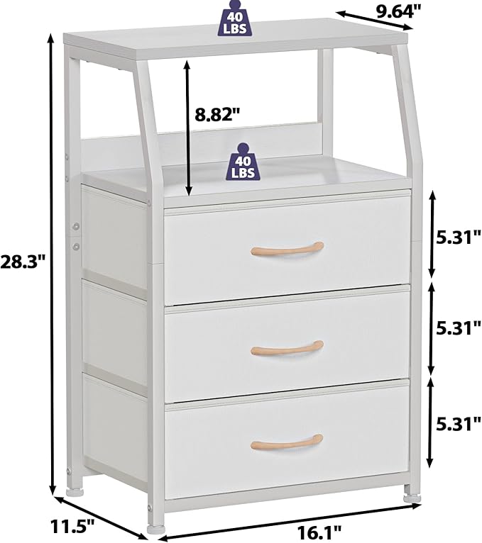 Furnulem White Night Stand - Image 3