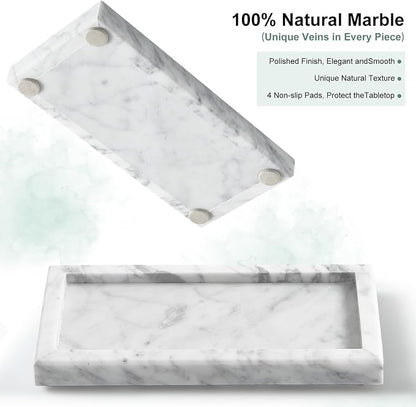 Natural Small Marble Vanity Tray, Luxury Stone Organizer - Image 3