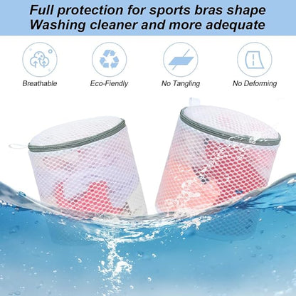 Vivifying Bra Bags for Laundry, 2 Pack Honeycomb Mesh Bra Washing Bags for - Image 4
