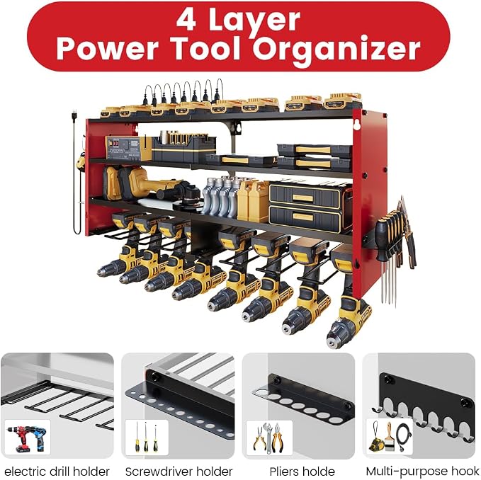 4 Layers Power Tool Organizer Wall Mount - Image 4