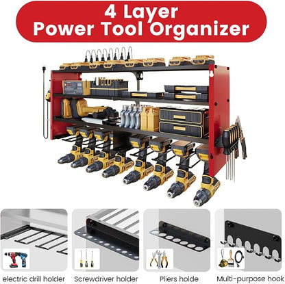4 Layers Power Tool Organizer Wall Mount - Image 4