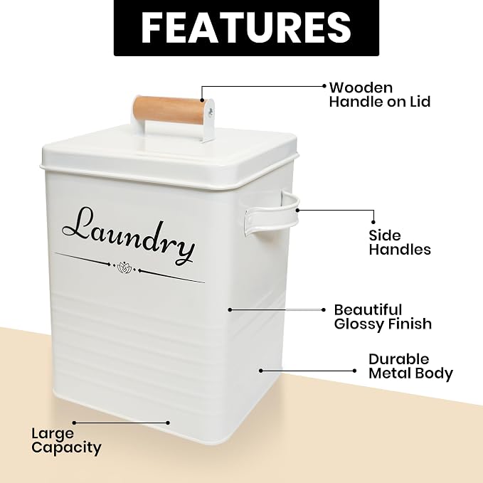 Farmhouse Metal Laundry Pods Container - Image 4