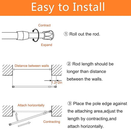 2 Pack Small Tension Rods 15.7 in to 28 Curtain Rods Window Rods in Extendable - Image 7