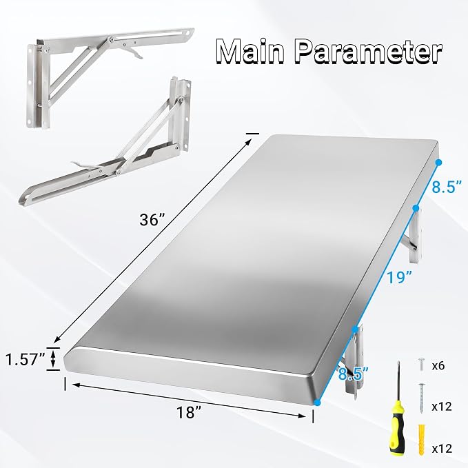 Folding Concession Shelf 36" x 18" - Image 3