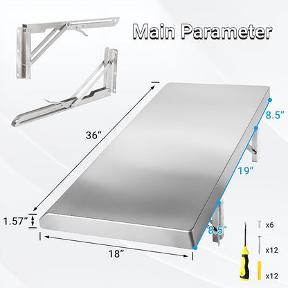 Folding Concession Shelf 36" x 18" - Image 3