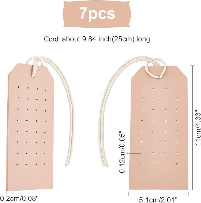 OLYCRAFT 7Pcs Portable Leather Earring Holders Pierced Earring Display Card - Image 2