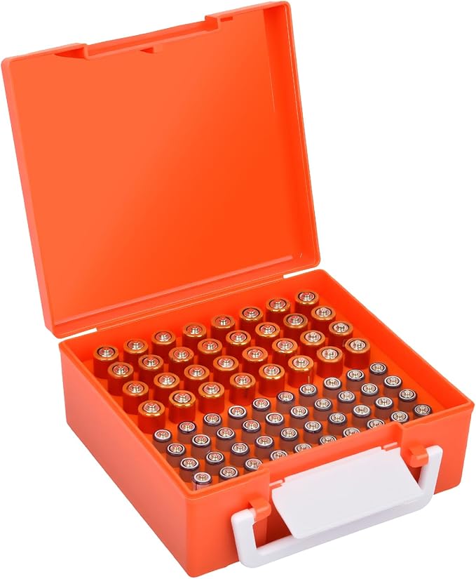 FULLCASE Battery Storage Organizer Holder Holds 72 AA AAA Batteries, Box Cases by FullcaseEasyLifeStorage