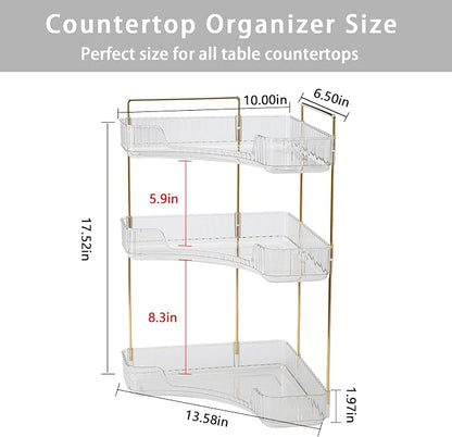 3-Tier Corner Bathroom Counter Organizer – Storage Shelf - Image 2