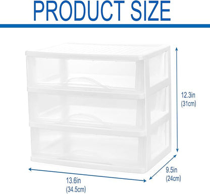 BYCY Plastic Stackable Storage 3 Drawers, Easily Assemble - Image 3