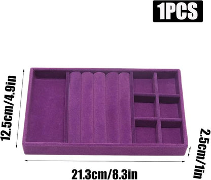 Velvet Jewelry Trays for Drawers, Ring Earring Necklace Bracelet Organizer - Image 2