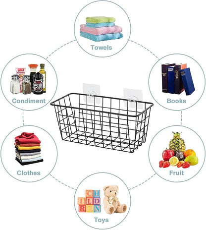 JUNCHU CHERRY 2 Pack Hanging Storage Basket, Bathroom Basket, Household Goods - Image 2