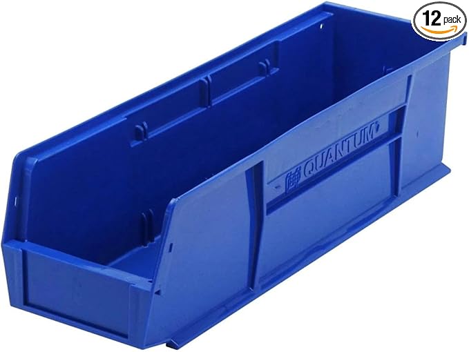 Quantum Storage QUS238 Heavy-Duty Stackable Plastic Storage Bins by QuantumStorageSystems