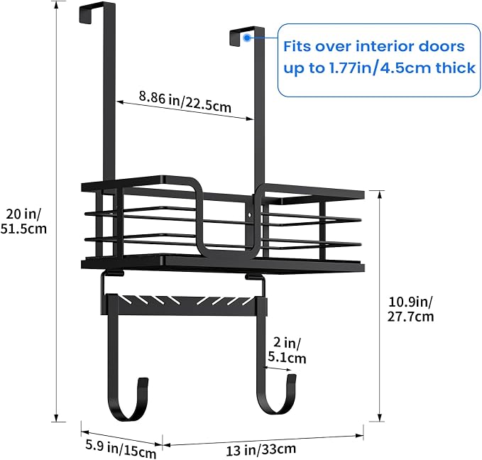 TJ.MOREE Over The Door/Wall Mount Ironing Board Hanger, Laundry Room Iron and - Image 2