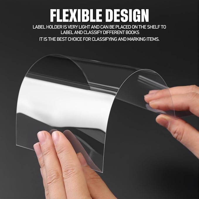 Containlol 15 Pieces Clear Shelf Label Holders Moveable Shelves Tags Moveable - Image 3