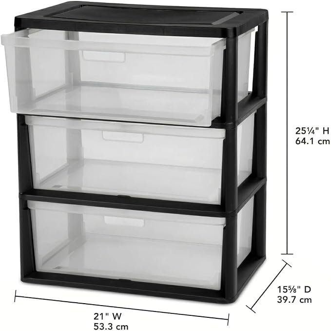 Wide 3-Drawer Storage Organizer Tower - Image 3