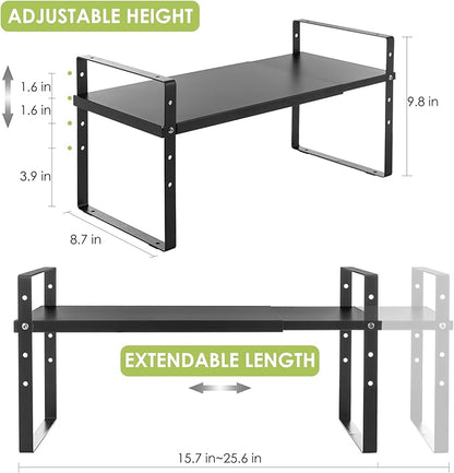 Across-Star Expandable Cabinet Shelf Organizer Rack, Stackable Kitchen Counter - Image 5