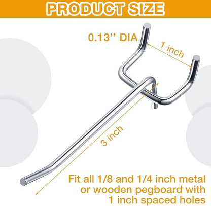 Funrous 100 Pack Peg Board Hooks Stainless Steel Pegboard Hooks Shelving - Image 2