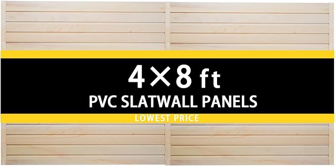4'H x 4'W PVC Slatwall Panels Garage Wall Storage System by Unknown
