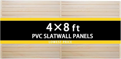4'H x 4'W PVC Slatwall Panels Garage Wall Storage System by Unknown