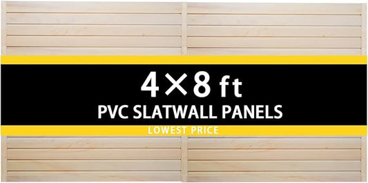 4'H x 4'W PVC Slatwall Panels Garage Wall Storage System by Unknown