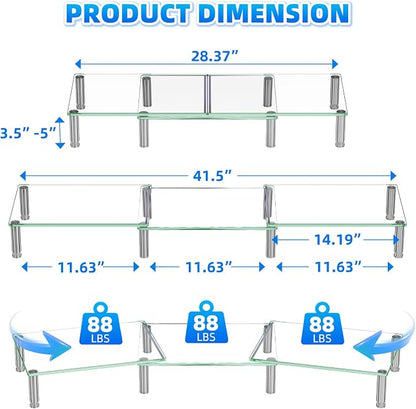 Simple Trending Dual Monitor Stand Riser, Computer Office Desktop Organizer - Image 2