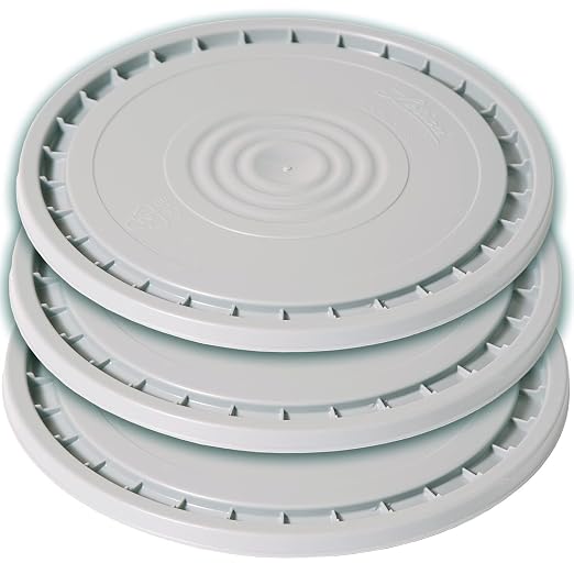 Meranti Reusable Easy Peel 3.5, and 7 Gallon Bucket Lid | Food Grade | Gray by MerantiHomeGarden