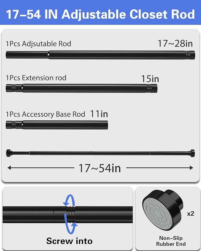 2 Pack Closet Rod, No Drill Closet Rods - Image 8