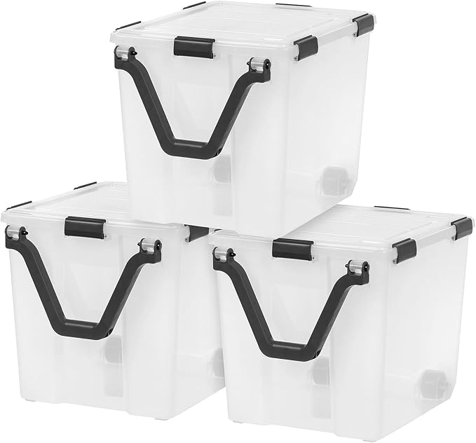 IRIS USA 6 Pack 106 Quart WeatherPro Wheeled Plastic Storage Bin Organization - Image 2