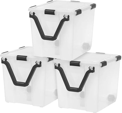 IRIS USA 6 Pack 106 Quart WeatherPro Wheeled Plastic Storage Bin Organization - Image 2