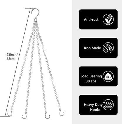 garini 6 Pack, 23 Inch Silver Hanging Baskets Chain, Hanging Chains - Image 2