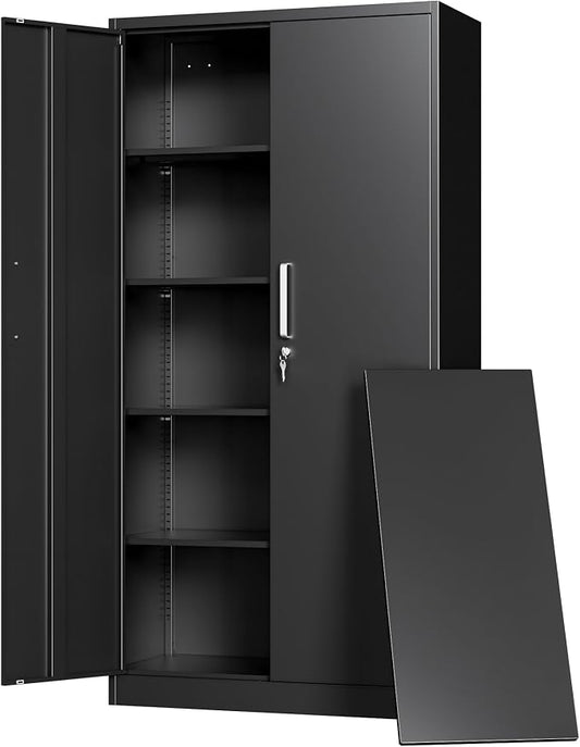 Metal Storage Cabinet with Locking Doors, Garage Utility Cabinet by Unknown